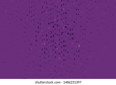 Dark Pink vector layout with latin alphabet. Shining illustration with ABC symbols on abstract template. Pattern for booklets, leaflets of education.
