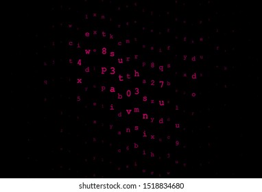Dark Pink vector layout with latin alphabet. Shining illustration with ABC symbols on abstract template. Smart design for promotion of university.