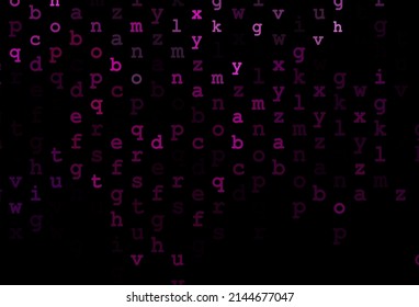 Dark pink vector layout with latin alphabet. Abstract illustration with colored latin alphabet. The pattern can be used for ad, booklets, leaflets of education.