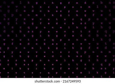 Dark pink vector layout with latin alphabet. Colored alphabet signs with gradient on white background. The pattern can be used as ads, poster, banner for books.