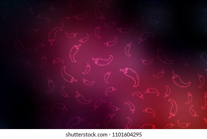 Dark Pink vector layout with peppers. Beautiful colored illustration with peppers in doodle style. Pattern for ad, booklets, leaflets of restaurants.