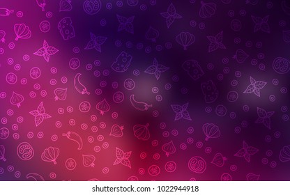 Dark Pink vector layout with restaurant food. Illustration with set of fresh food in doodle style. Design for ad, poster, banner of cafes or restaurants.
