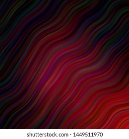 Dark Pink vector layout with wry lines. Colorful illustration in circular style with lines. Pattern for busines booklets, leaflets