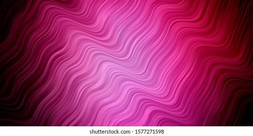 Dark Pink vector layout with wry lines. Illustration in halftone style with gradient curves. Best design for your ad, poster, banner.