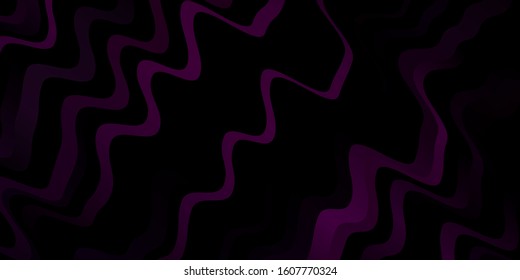 Dark Pink vector layout with wry lines. Abstract illustration with bandy gradient lines. Pattern for ads, commercials.