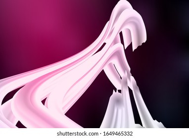 Dark Pink vector layout with wry lines. Colorful illustration in abstract style with gradient. Pattern for your business design.