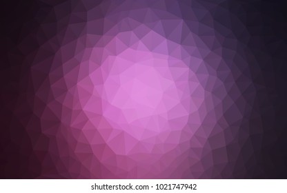 Dark Pink vector Low poly crystal background. Polygon design pattern. Low poly illustration, low polygon background.