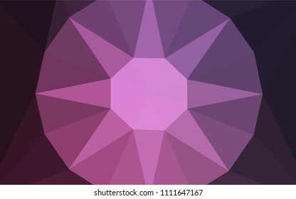 Dark Pink vector low poly cover with a diamond. Colorful abstract illustration with triangles. Brand new design for your business.