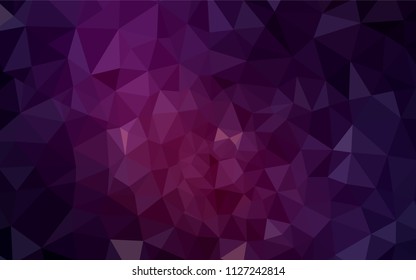 Dark Pink vector low poly texture. A completely new color illustration in a polygonal style. Best triangular design for your business.