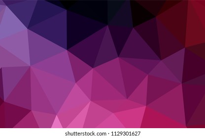 Dark Pink vector low poly cover. Modern abstract illustration with triangles. Best triangular design for your business.