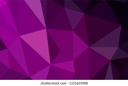 Dark Pink vector low poly texture. Creative illustration in halftone style with triangles. Best triangular design for your business.