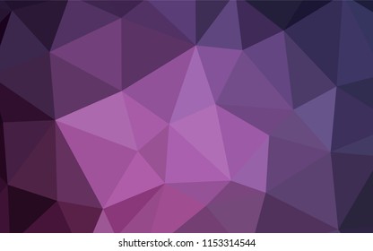 Dark Pink vector low poly cover. Glitter abstract illustration with an elegant triangles. A completely new design for your leaflet.