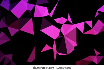 Dark Pink vector low poly texture. Brand new colored illustration in blurry style with gradient. A completely new design for your business.