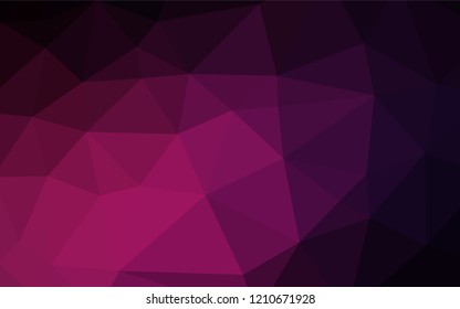 Dark Pink vector low poly texture. Colorful abstract illustration with gradient. Triangular pattern for your business design.