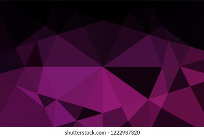 Dark Pink vector low poly texture. Geometric illustration in Origami style with gradient.  The template can be used as a background for cell phones.