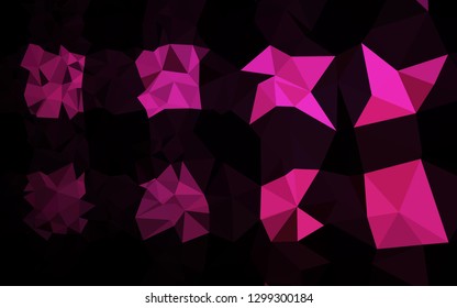 Dark Pink vector low poly texture. Triangular geometric sample with gradient.  Template for your brand book.