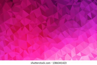 Dark Pink vector low poly layout. Colorful illustration in Origami style with gradient.  The best triangular design for your business.