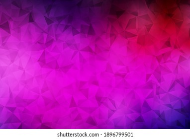 Dark Pink vector low poly layout. Colorful abstract illustration with triangles. Polygonal design for your web site.