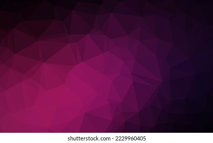 Dark Pink vector low poly cover. Glitter abstract illustration with an elegant design. Template for a cell phone background.