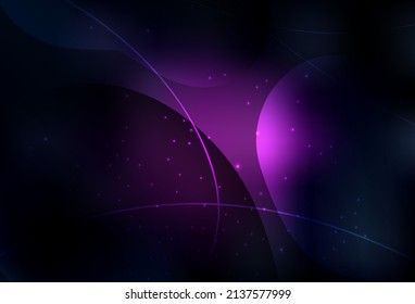 Dark Pink vector Modern abstract illustration with colorful dots, lines. Blurred bubbles on abstract background with colorful gradient. Smart design for business ads.