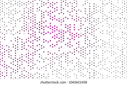 Dark Pink vector modern geometrical circle abstract background. Dotted texture template. Geometric pattern in halftone style with gradient. 