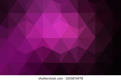 Dark Pink vector modern geometrical abstract background. Texture, new background. Geometric background in Origami style with gradient. 