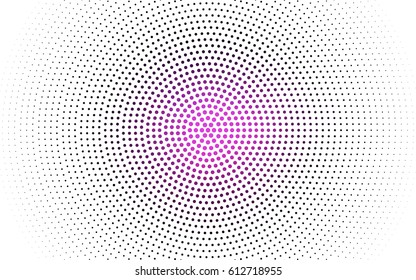 Dark Pink vector modern geometrical circle abstract background. Dotted texture template. Geometric pattern in halftone style with gradient. 
