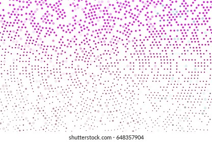 Dark Pink vector modern geometrical circle abstract background. Dotted texture template. Geometric pattern in halftone style with gradient. 