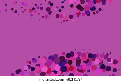Dark Pink vector modern geometrical circle abstract background. Dotted texture template. Geometric pattern in halftone style with gradient. 