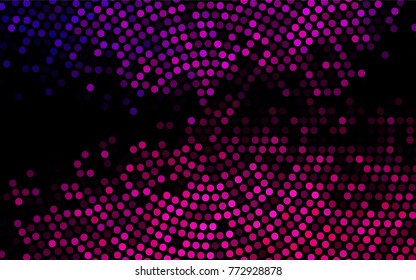 Dark Pink vector modern geometrical circle abstract background. Dotted texture template. Geometric pattern in halftone style with gradient. 