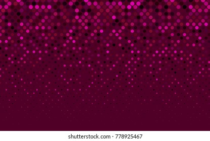 Dark Pink vector modern geometrical circle abstract background. Dotted texture template. Geometric pattern in halftone style with gradient. 