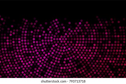 Dark Pink vector modern geometrical circle abstract background. Dotted texture template. Geometric pattern in halftone style with gradient. 