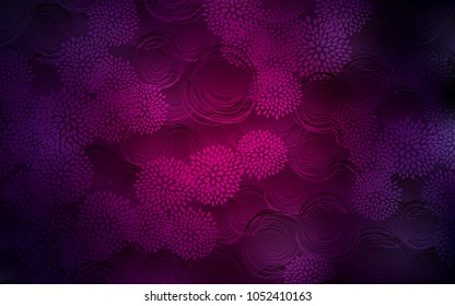 Dark Pink vector natural abstract background. Blurred decorative design in Indian style with flowers. The template can be used as a background for cell phones.