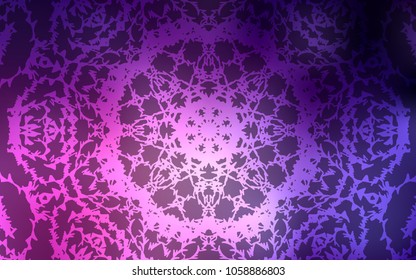 Dark Pink vector natural abstract template. Decorative shining childish illustration with doodles on abstract template. Brand-new style for your business design.
