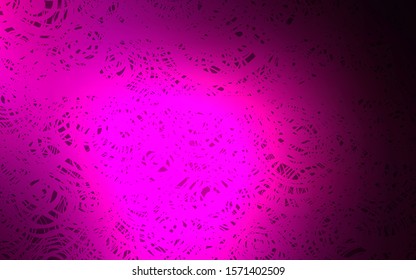 Dark Pink vector natural abstract pattern. Glitter abstract illustration with doodles and roses. A completely new template for your business design.
