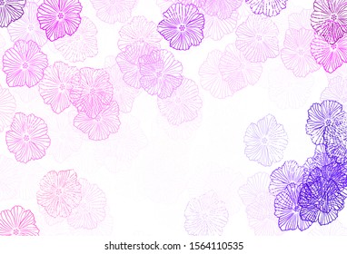 Dark Pink vector natural background with leaves. Creative illustration in blurred style with flowers. A new texture for your wallpaper design.
