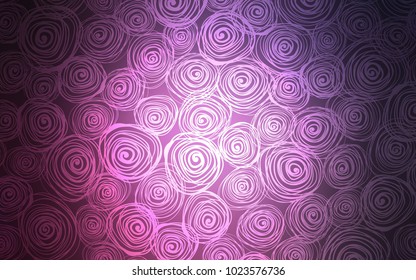 Dark Pink vector natural elegant background. A completely new color illustration in doodle style with roses. A new texture for your design.