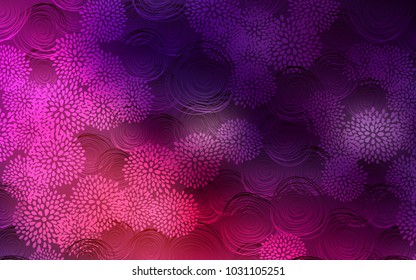 Dark Pink vector natural elegant template. A completely new color illustration in doodle style with flowers. Brand-new design for your business.