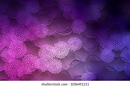 Dark Pink vector natural elegant pattern. Glitter abstract illustration with doodles and flowers. The pattern can be used for heads of websites and designs.