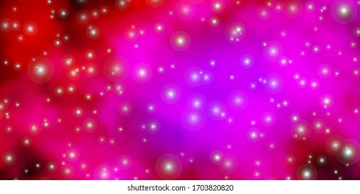 Dark Pink vector pattern with abstract stars. Decorative illustration with stars on abstract template. Design for your business promotion.