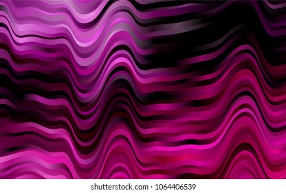 Dark Pink vector pattern with bent lines. A sample with blurred bubble shapes. Marble design for your web site.