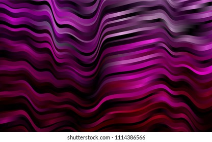 Dark Pink vector pattern with bent ribbons. Colorful abstract illustration with gradient lines. Brand-new design for your ads, poster, banner.