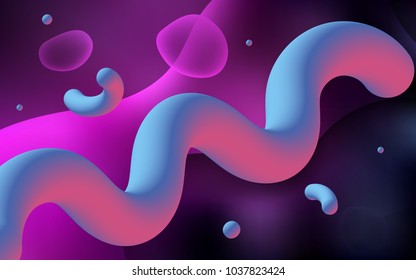 Dark Pink vector pattern with bubble shapes. Shining illustration, which consist of blurred lines, circles. Memphis style for your business design.