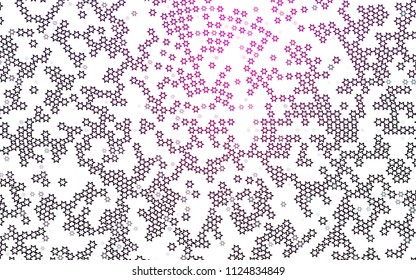 Dark Pink vector pattern with christmas stars. Blurred decorative design in simple style with stars. Best design for your ad, poster, banner.