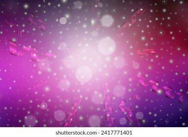 Dark Pink vector pattern in Christmas style. Simple gradient illustration with Christmas attributes. Best design for a college poster, banner.
