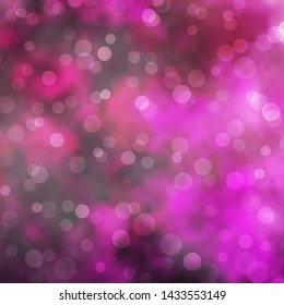 Dark Pink vector pattern with circles. Colorful illustration with gradient dots in nature style. Pattern for wallpapers, curtains.