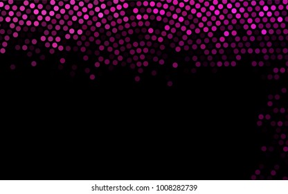 Dark Pink vector pattern with colored spheres. Geometric sample of repeating circles on white background in halftone style.