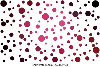 Dark Pink vector pattern with colored spheres. Geometric sample of repeating circles on white background in halftone style.