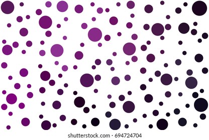 Dark Pink vector pattern with colored spheres. Geometric sample of repeating circles on white background in halftone style.
