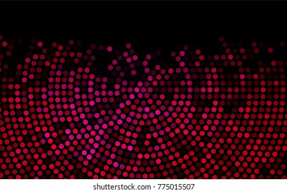 Dark Pink vector pattern with colored spheres. Geometric sample of repeating circles on white background in halftone style.